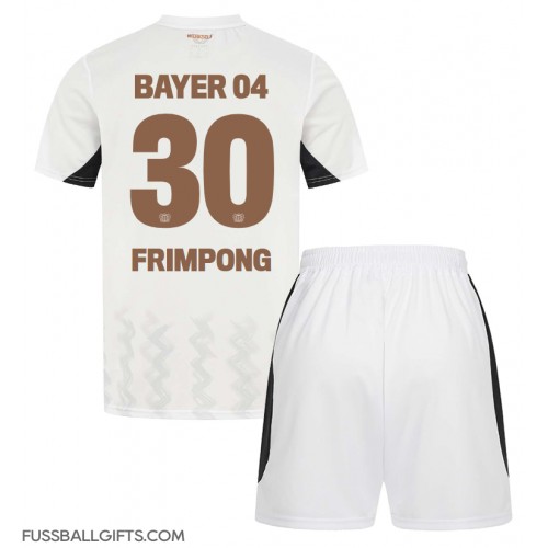 Bayer Leverkusen Jeremie Frimpong #30 Fußballbekleidung Auswärtstrikot Kinder 2024-25 Kurzarm (+ kurze hosen)